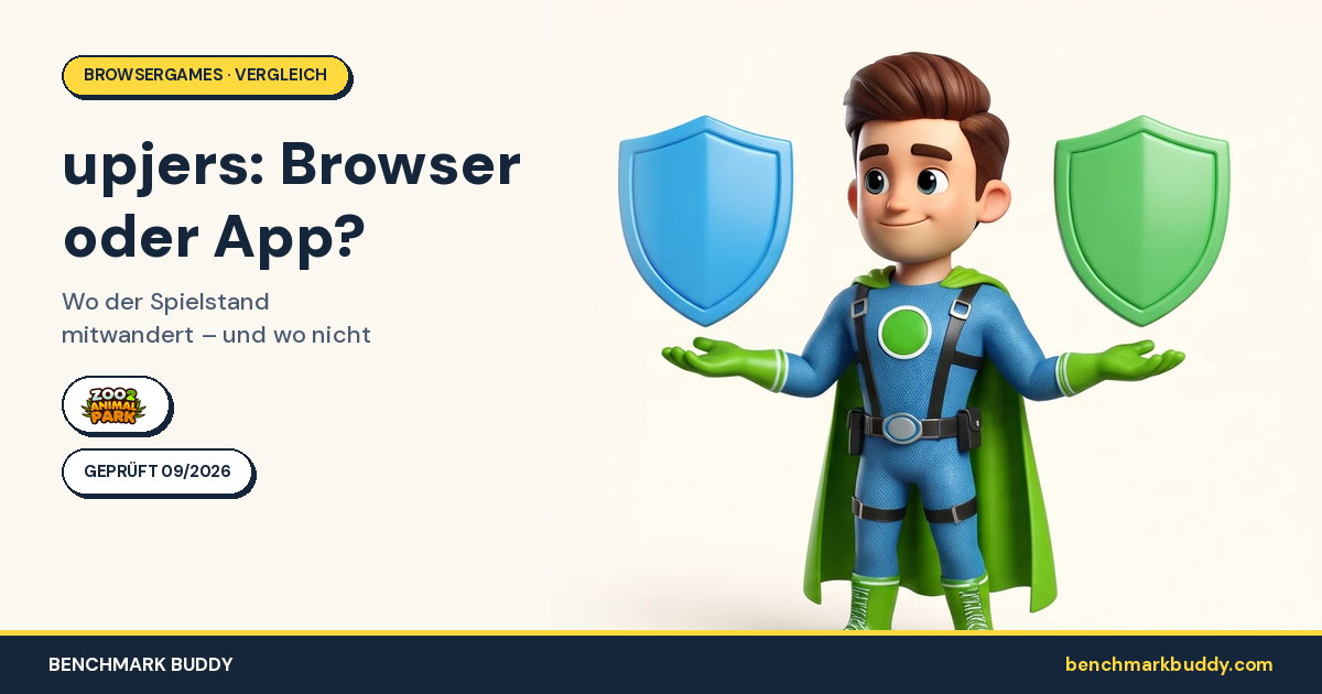 Upjers Browser vs. Mobile-App: Wo der Spielstand mitwandert