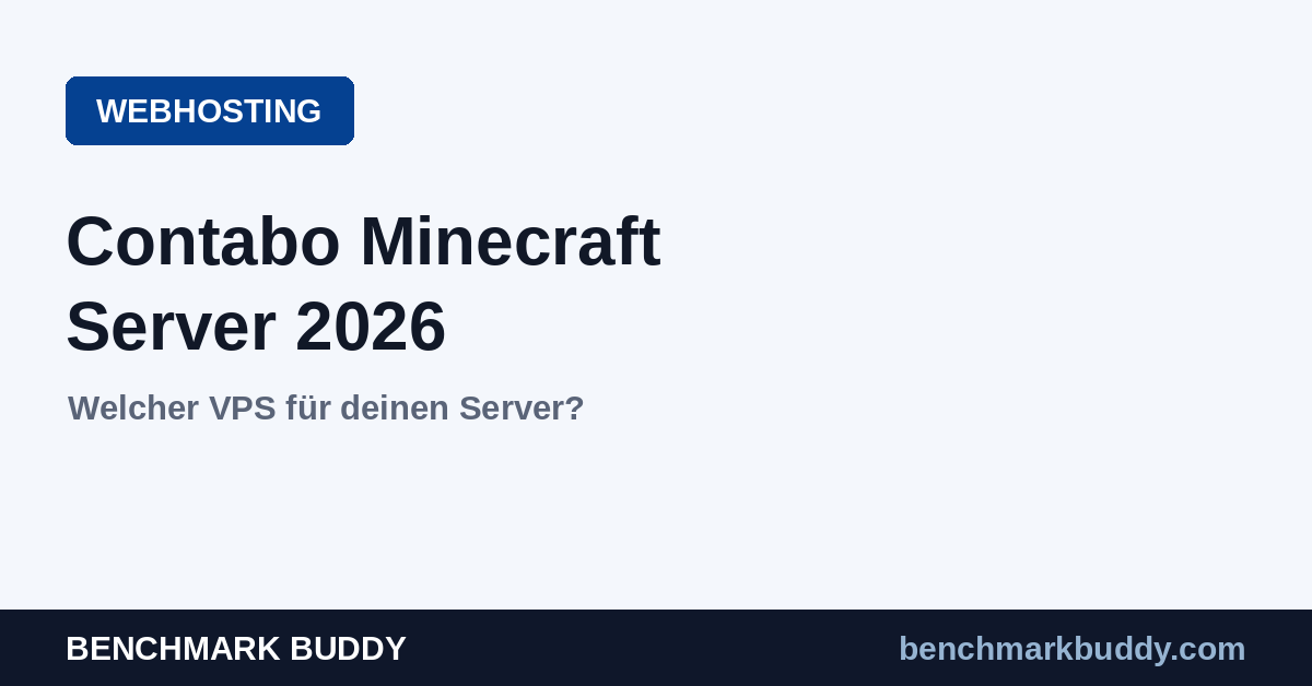 Contabo Minecraft Server 2026: Welcher VPS passt wirklich?