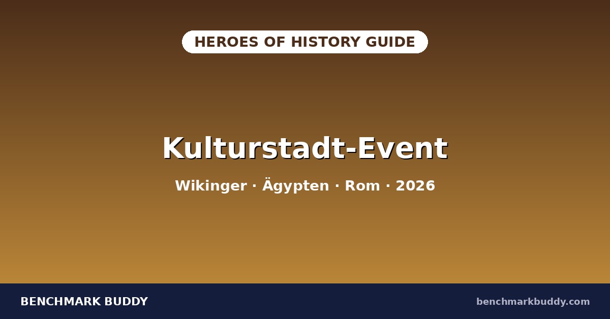Heroes of History Kulturstadt-Event 2026: Wikinger, Ägypten & Co