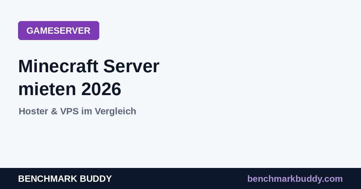 Minecraft Server mieten 2026: Anbieter & Kosten im Vergleich