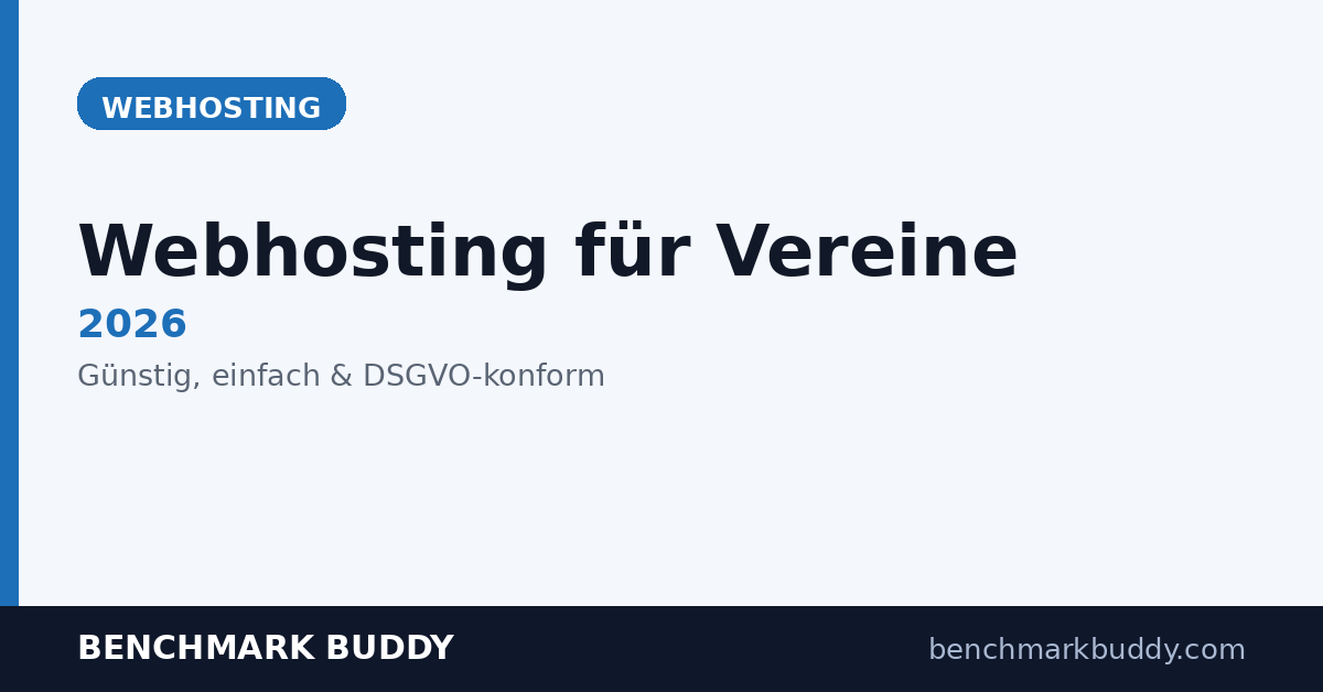 Webhosting für Vereine 2026: günstig, einfach & DSGVO-konform